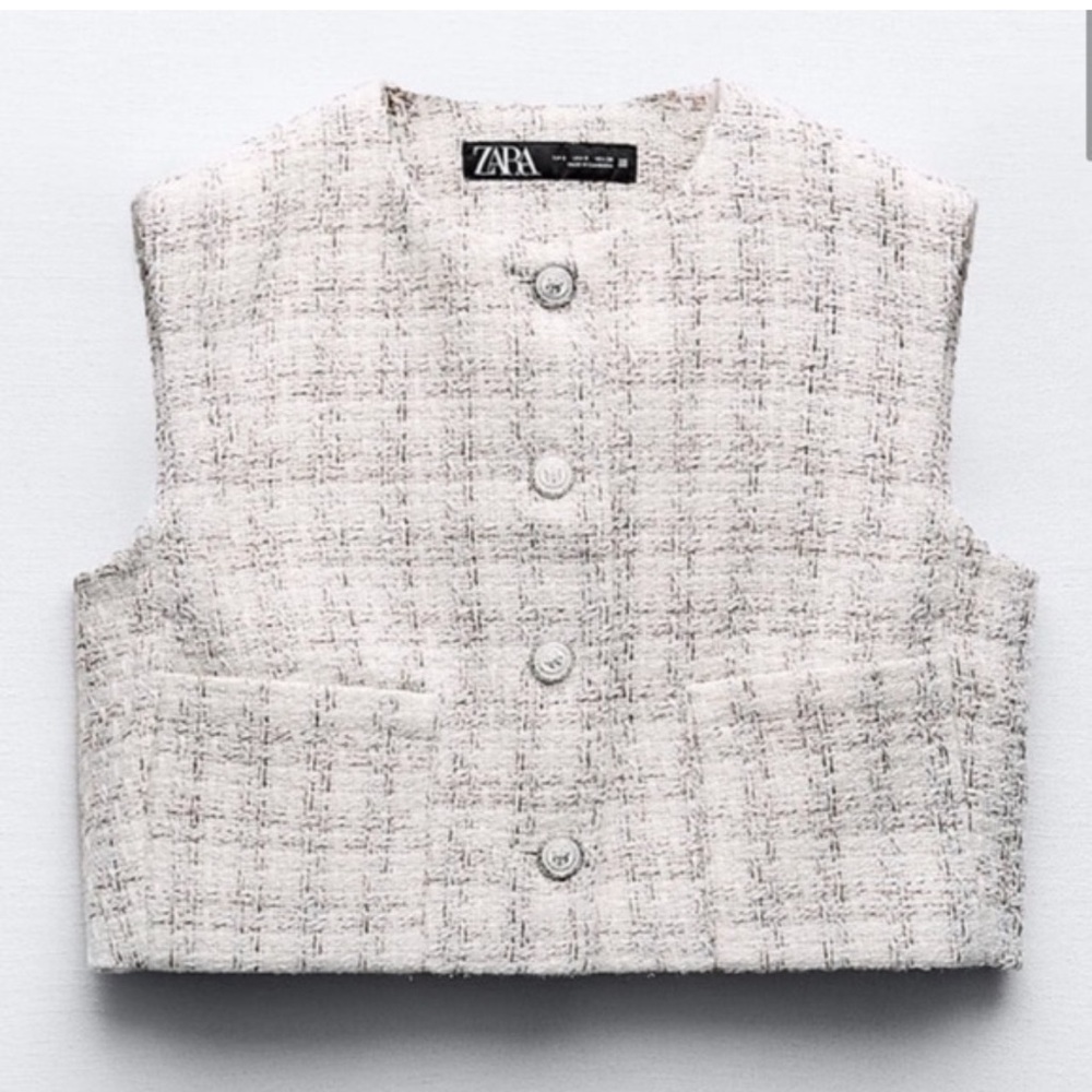 Zara Women's Textured Vest - Cream